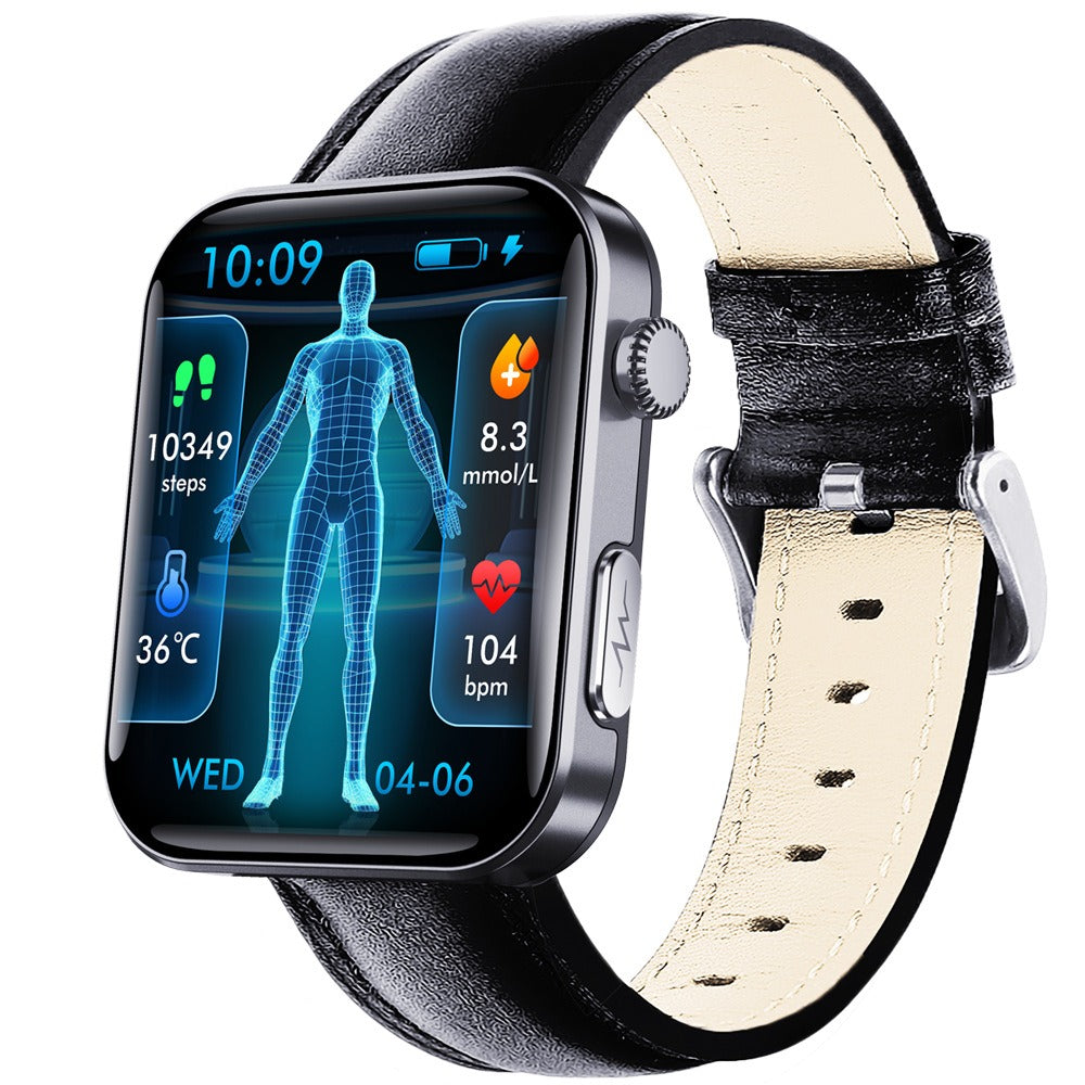 F300 smartwatch ECG electrocardiogram monitoring SOS fall alarm blood glucose and blood pressure watch HRV report - Korvel