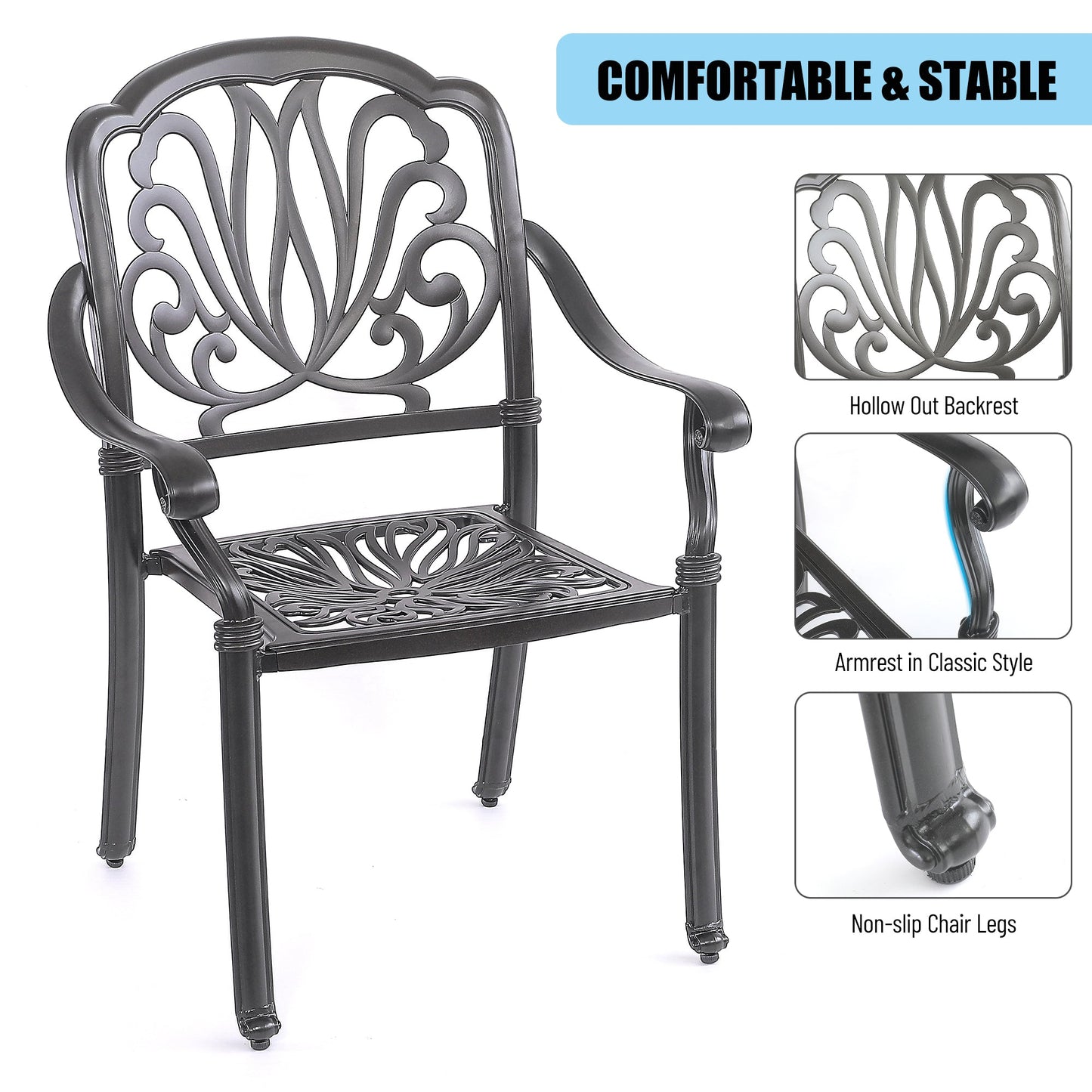 Conjunto de Comedor Exterior de 5 Piezas con Orificio para Sombrilla