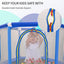 55'' Toddlers Trampoline with Safety Enclosure Net and Balls, Indoor Outdoor Mini Trampoline for Kids - Korvel