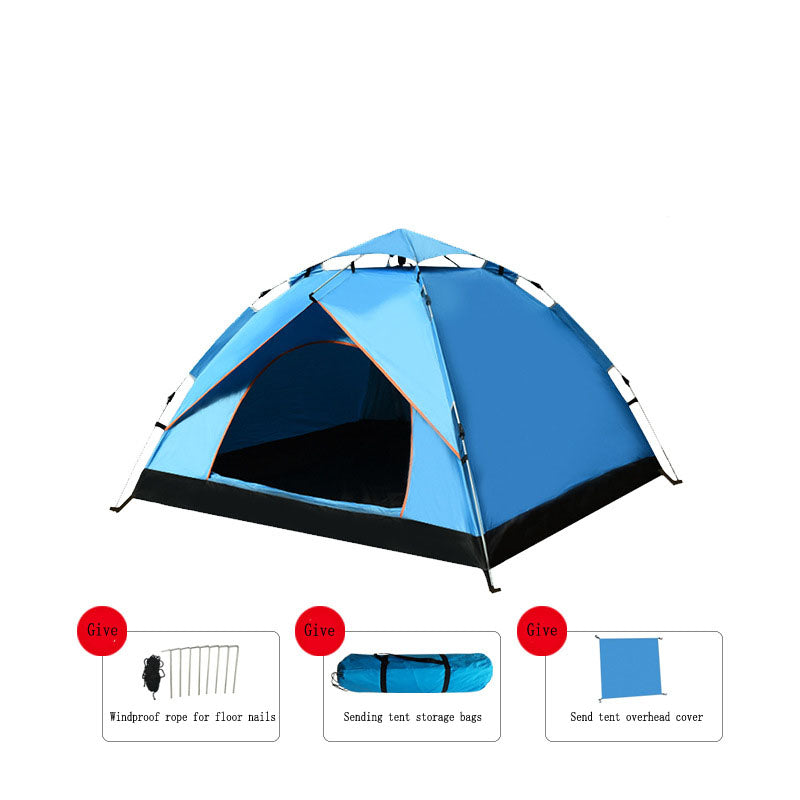 Tente de camping de plage automatique premium avec deux portes