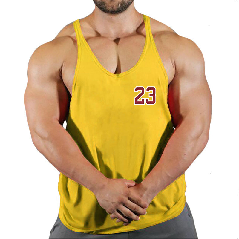 Sportswear vest men's round neck men's cotton vest loose shoulder sleeveless basketball suit - Korvel