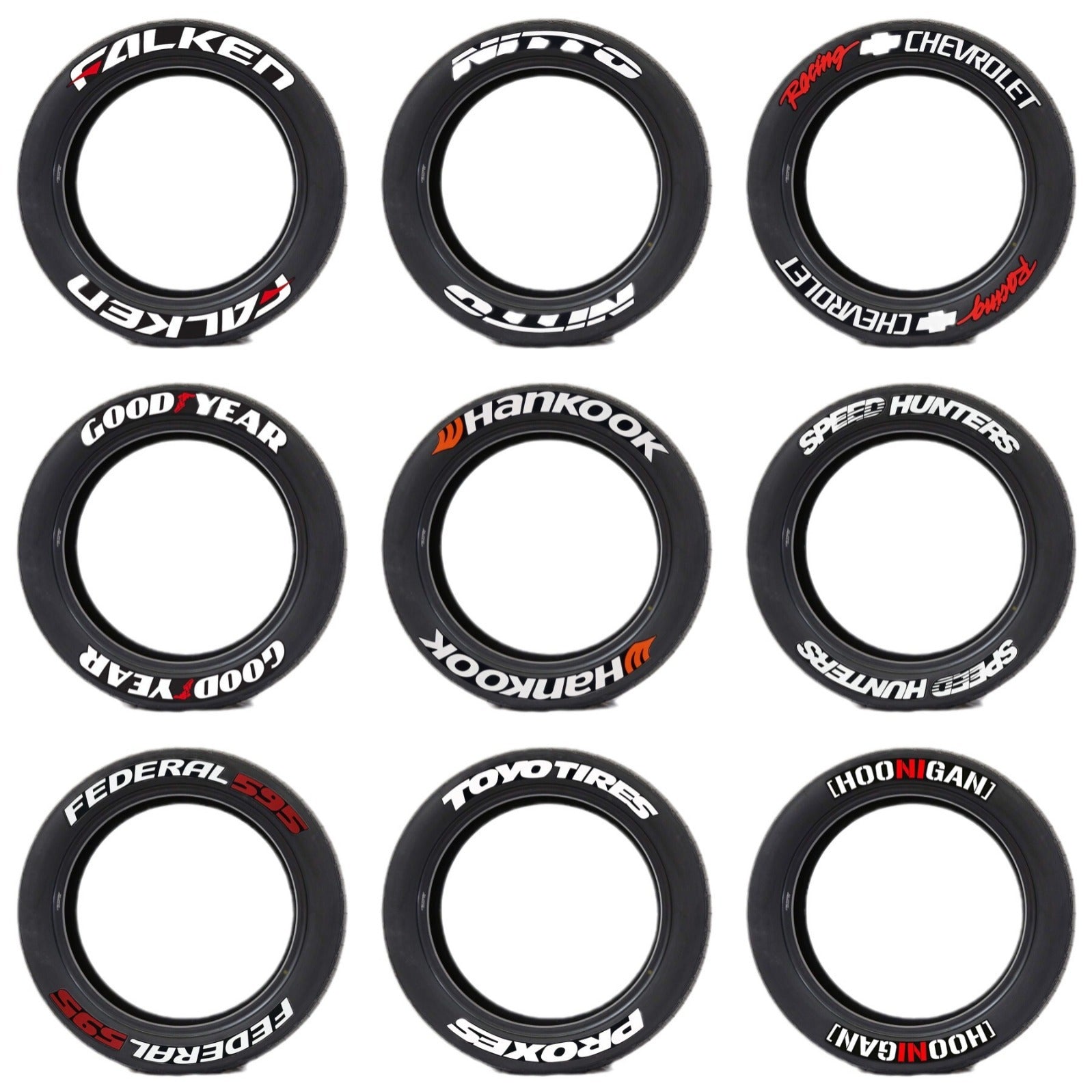New Connected Car Tire Stickers, Tire Letter Stickers, English Letter 3D Stereoscopic Stickers - Korvel