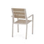 Outdoor Modern Aluminum Dining Chair with Faux Wood Seat (Set of 2), Natural and Silver - Korvel