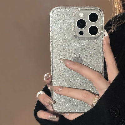 Transparent Glitter Simple Apple 14 Promax Phone Case 13 Suitable for iPhone 15 Soft Case 11 Advanced Luxury 12 - Korvel
