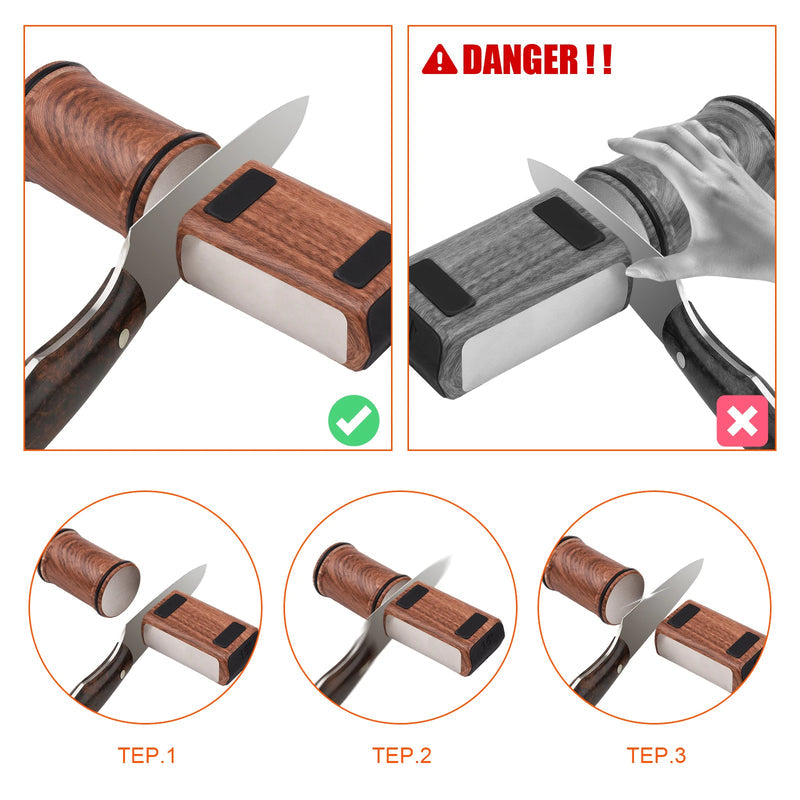 Rolling Knife Sharpener Magnetic Knife Holder Diamond Sharpening Stone Kit with 15 and 20 Degrees Angle Roller Kitchen Accessory - Korvel