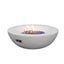 42 Inch Outdoor Concrete Propane gas Fire Pit bowl in Antique white color - Korvel