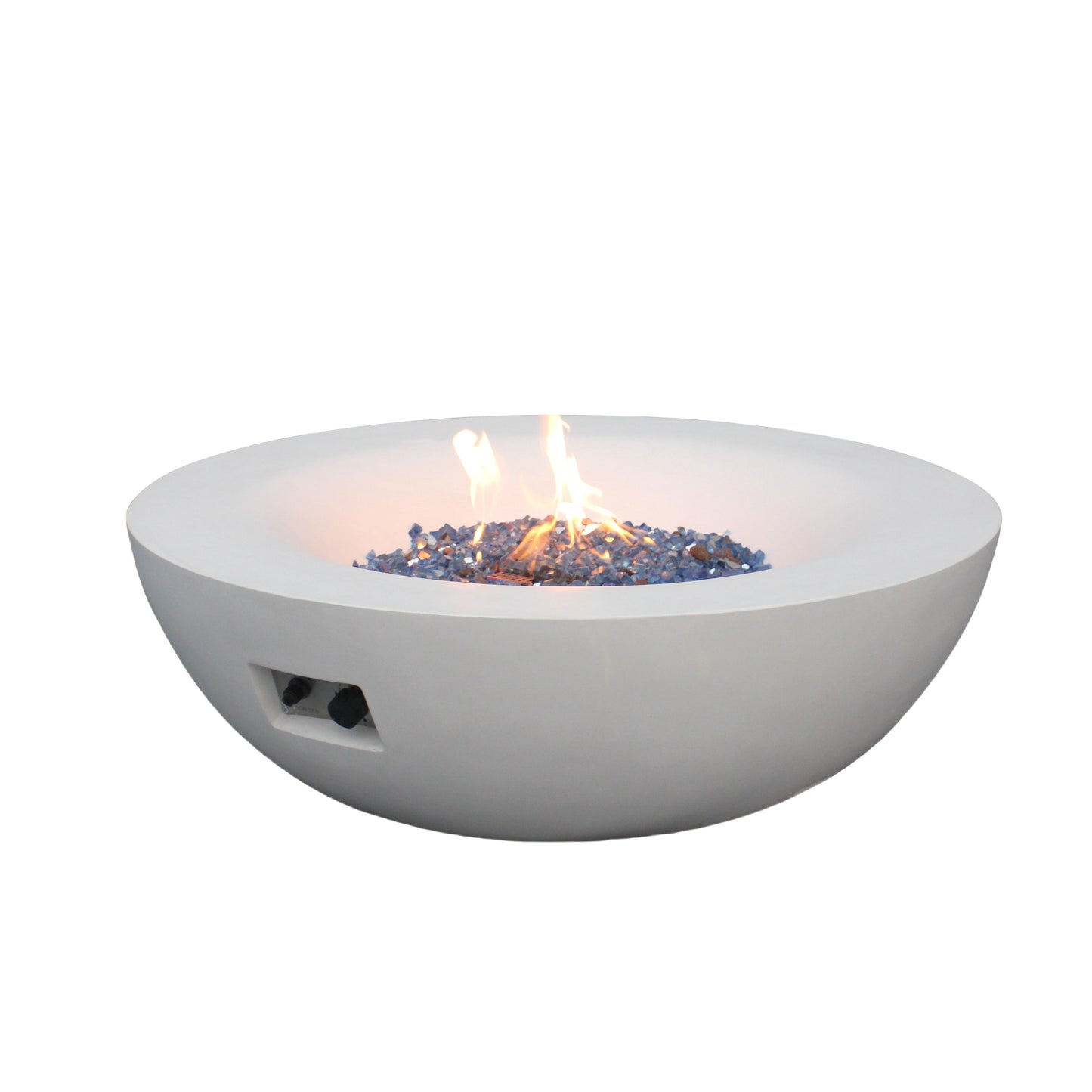 42 Inch Outdoor Concrete Propane gas Fire Pit bowl in Antique white color - Korvel