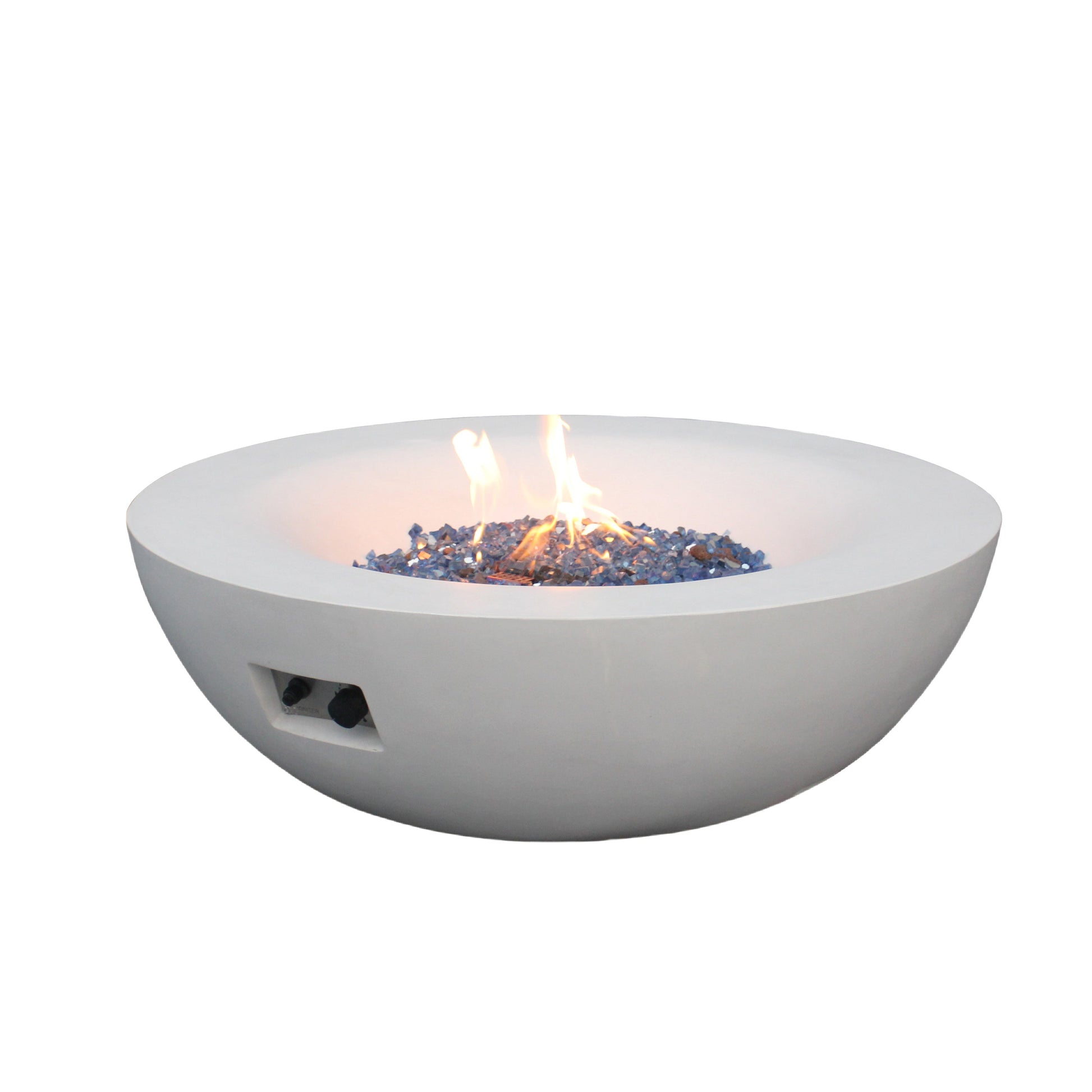42 Inch Outdoor Concrete Propane gas Fire Pit bowl in Antique white color - Korvel