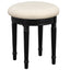 GO 43" Dressing Table Set with Mirrored Drawers and Stool, Tri-fold Mirror, Makeup Vanity Set for Bedroom, Black - Korvel