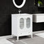 Meuble de salle de bain blanc de 24" avec lavabo et rangement