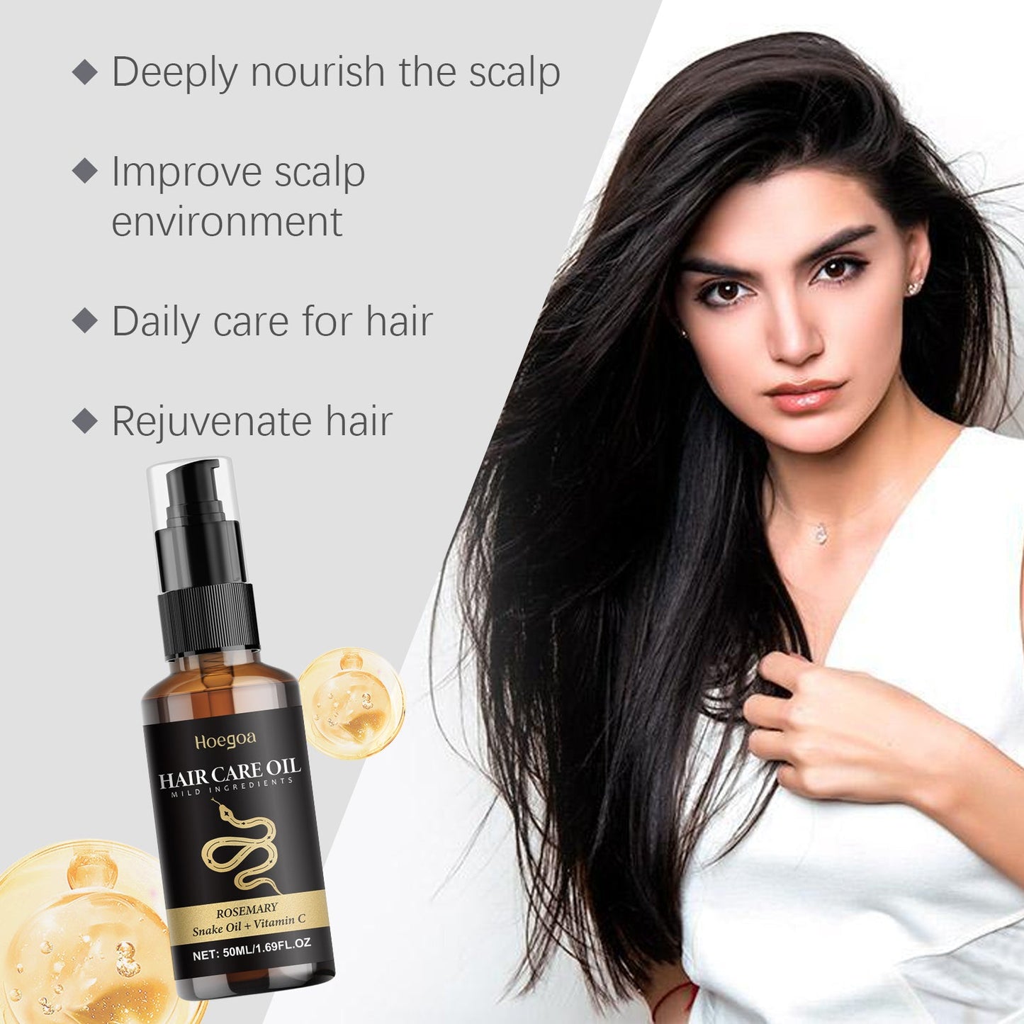 Hair Care Oil Rosemary Gentle Moisturizing Hair Care Soft Nourishing Hydrating Hair Care Essential Oil - Korvel