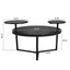 Modern coffee table with two display shelves, Black Faux marble surfaces, Tripod-inspired base,Rounded tabletop edges - Korvel