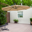 10 FT Solar LED Patio Umbrella with Easy Open Adjustment - Taupe