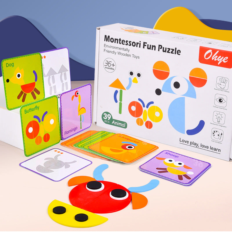 Montessori Wooden Geometry Puzzle for Early Learning