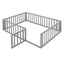 Full Size Gray Wood Daybed Frame with Fence