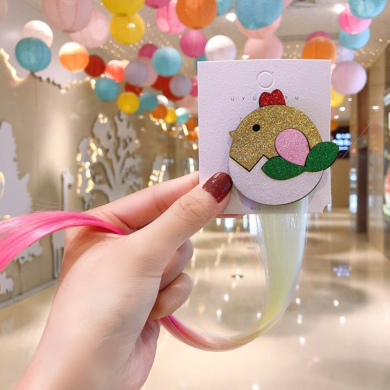 Sweet Colorful Hairpin Lovely Children Girls Hairclip Kids Cute Barrette Cartoon Extension Braider Rainbow Hair Accessories - Korvel
