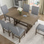 Ensemble de salle à manger TOPMAX en bois massif de style mid-century de 7 pièces
