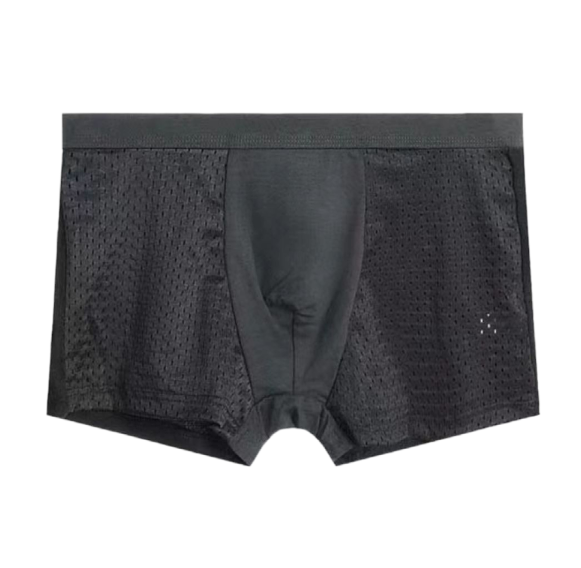 Modal Solid Ice Silk Antibacterial Underwear for Men's Mid Waist Breathable Four Square Corner Underwear - Korvel
