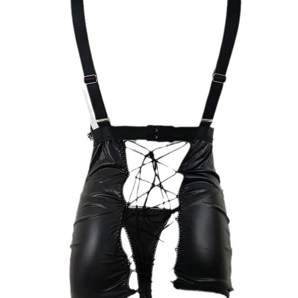 Lace up lingerie, pole dance, backless hip-hop costume, performance costume, erotic uniform - Korvel