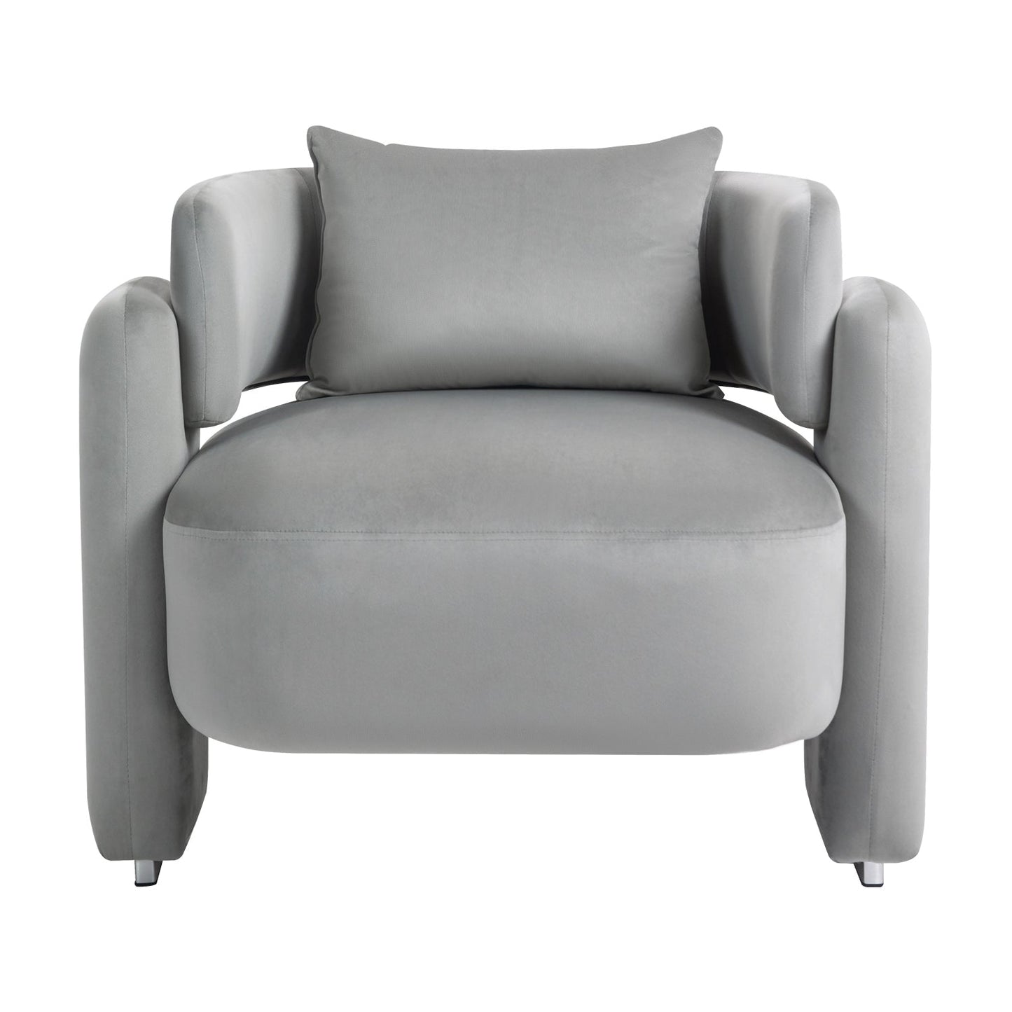 Modern design velvet lounge chair,single sofa with pillows for living room,bedroom(GREY) - Korvel
