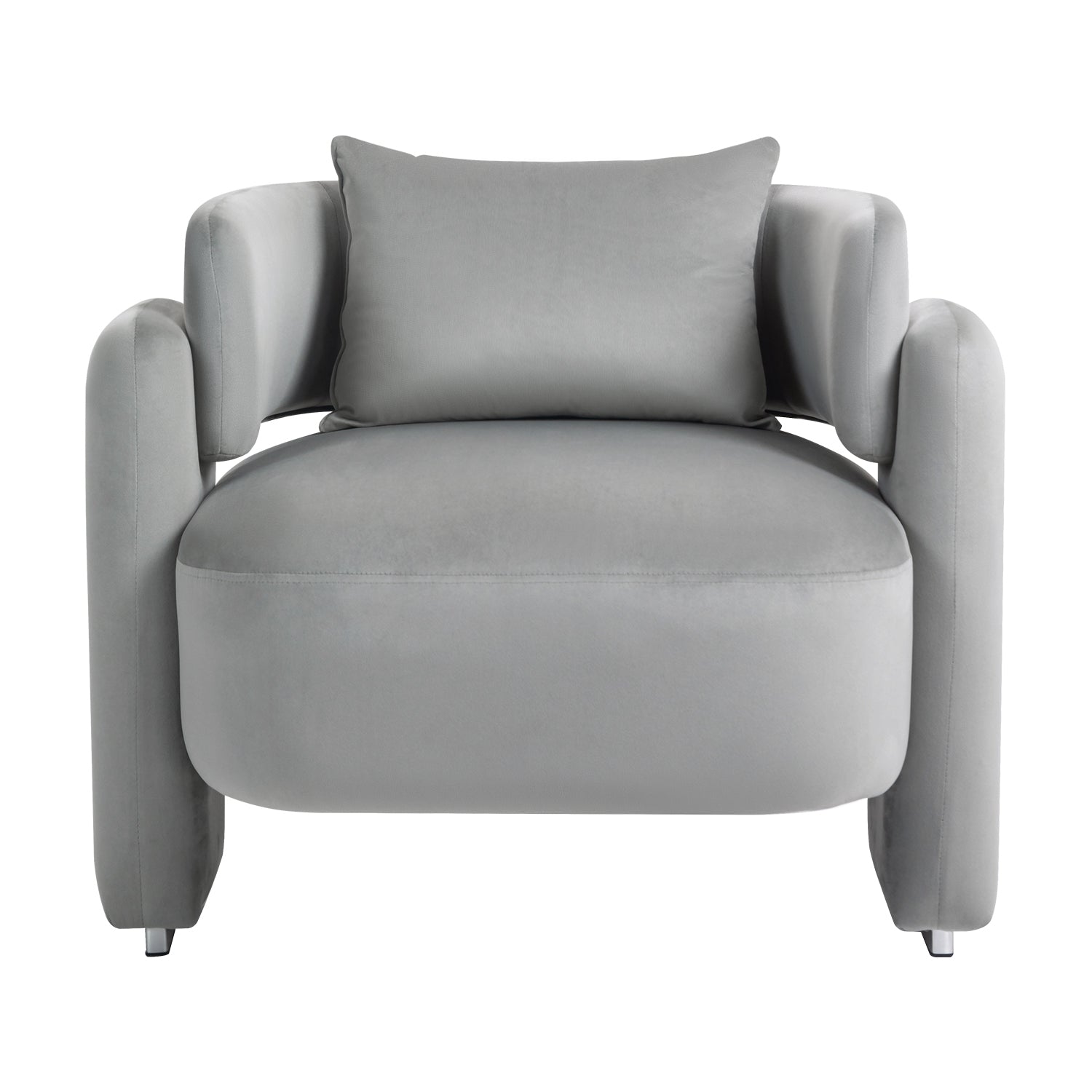 Modern design velvet lounge chair,single sofa with pillows for living room,bedroom(GREY) - Korvel