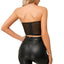 Sexy chest hugging waistband vest PU leather fishbone women's top - Korvel