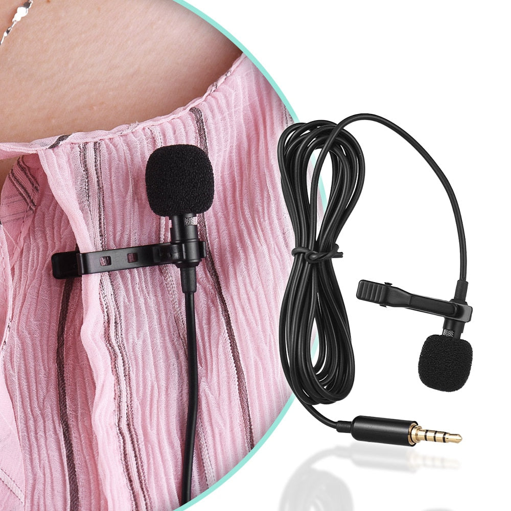Micrófono Lavalier Mini Portátil Clip-on Andoer EY-510A