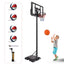 Basketball Hoop Basketball System 4.76-10ft Height Adjustable with 4 Basketball, Net Pocket, Inflator Set - Korvel