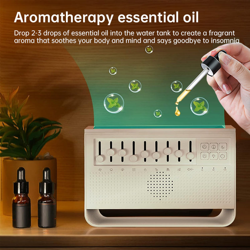 Haut-parleur Bluetooth Portable à bruit blanc, aide au sommeil, veilleuse, humidificateur, Machine tout-en-un, 8 Goup, son natur - Korvel