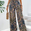 Printed Wide Leg Pants - Korvel