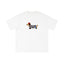 Camiseta de algodón de manga corta bordada de perro salchicha - T-Shirt unisex casual