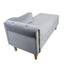 Chaise longue en velours gris avec rangement et coussin