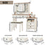 46.5-inch dressing table with adjustable LED lighting mirror and charging station, equipped with soft cushioned stool - Korvel