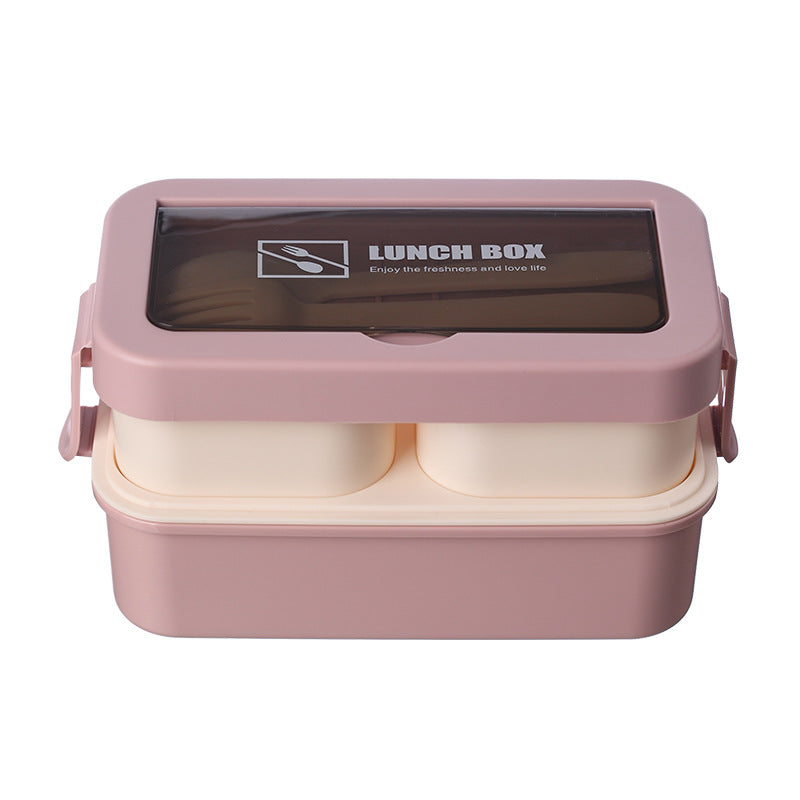 Stylish and simple microwaveable double-layered lunch box for storing lunch boxes - Korvel