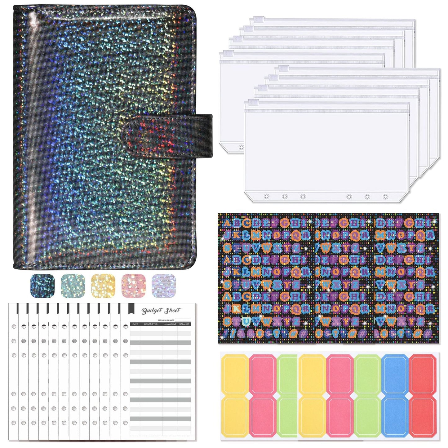 Carnet de budget à anneaux A6 - Cuir PU Macaron