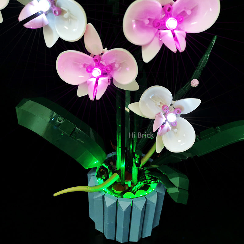 Building block lighting compatible with LEGO 10311 orchid green plant bonsai IDEAS remote control LED light - Korvel