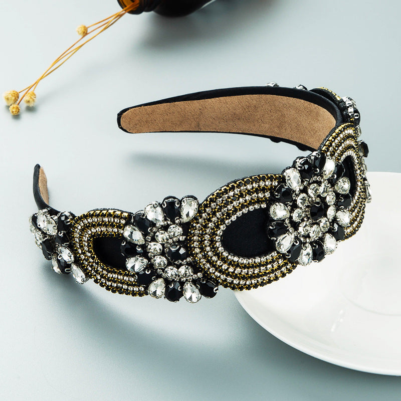 Fashion New Baroque Style Retro Broadside Headband Trendy Street Photography Hair Accessories - Korvel
