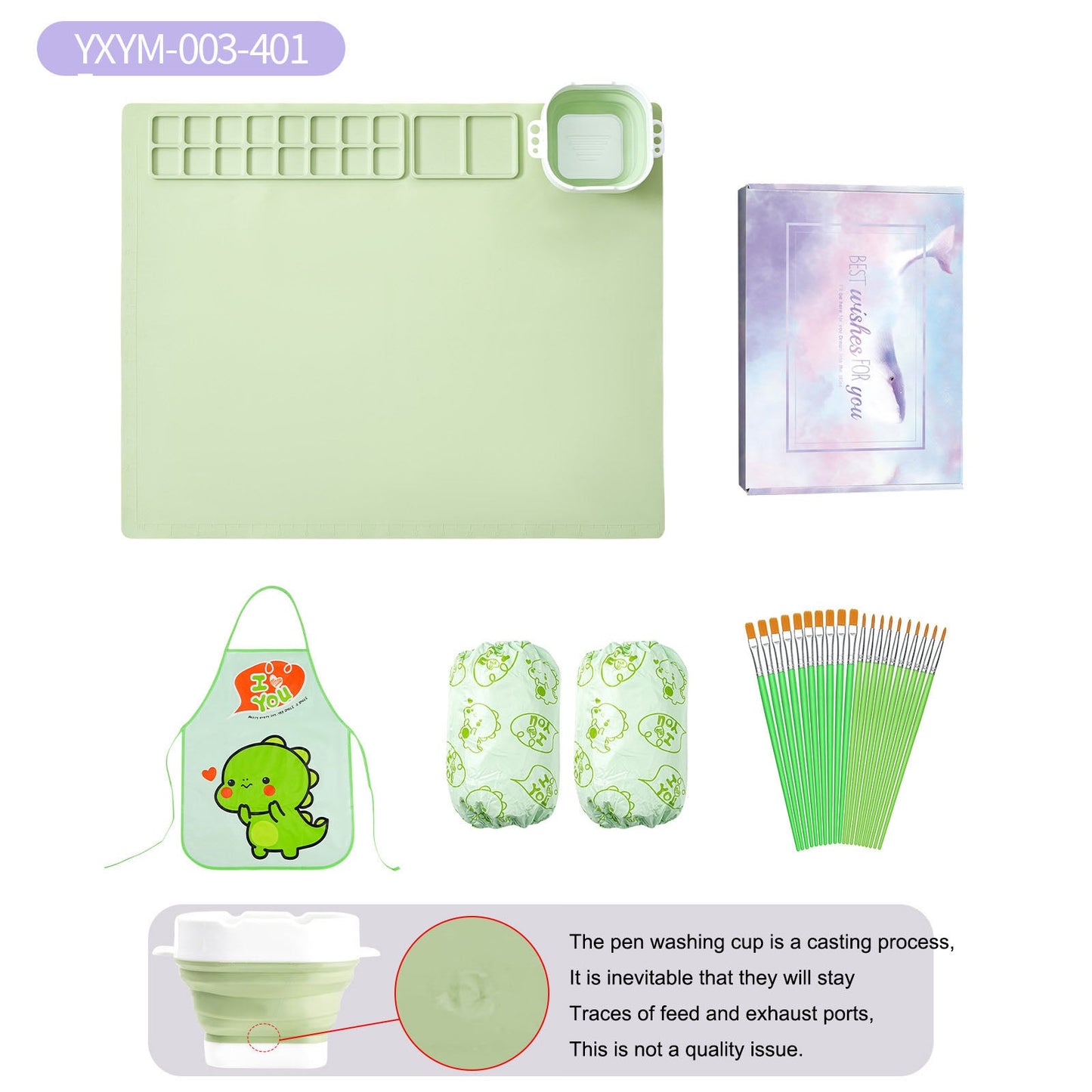Silicone painting pad, simple solid color art painting pad, children's graffiti pad, washable watercolor color matching silicone - Korvel