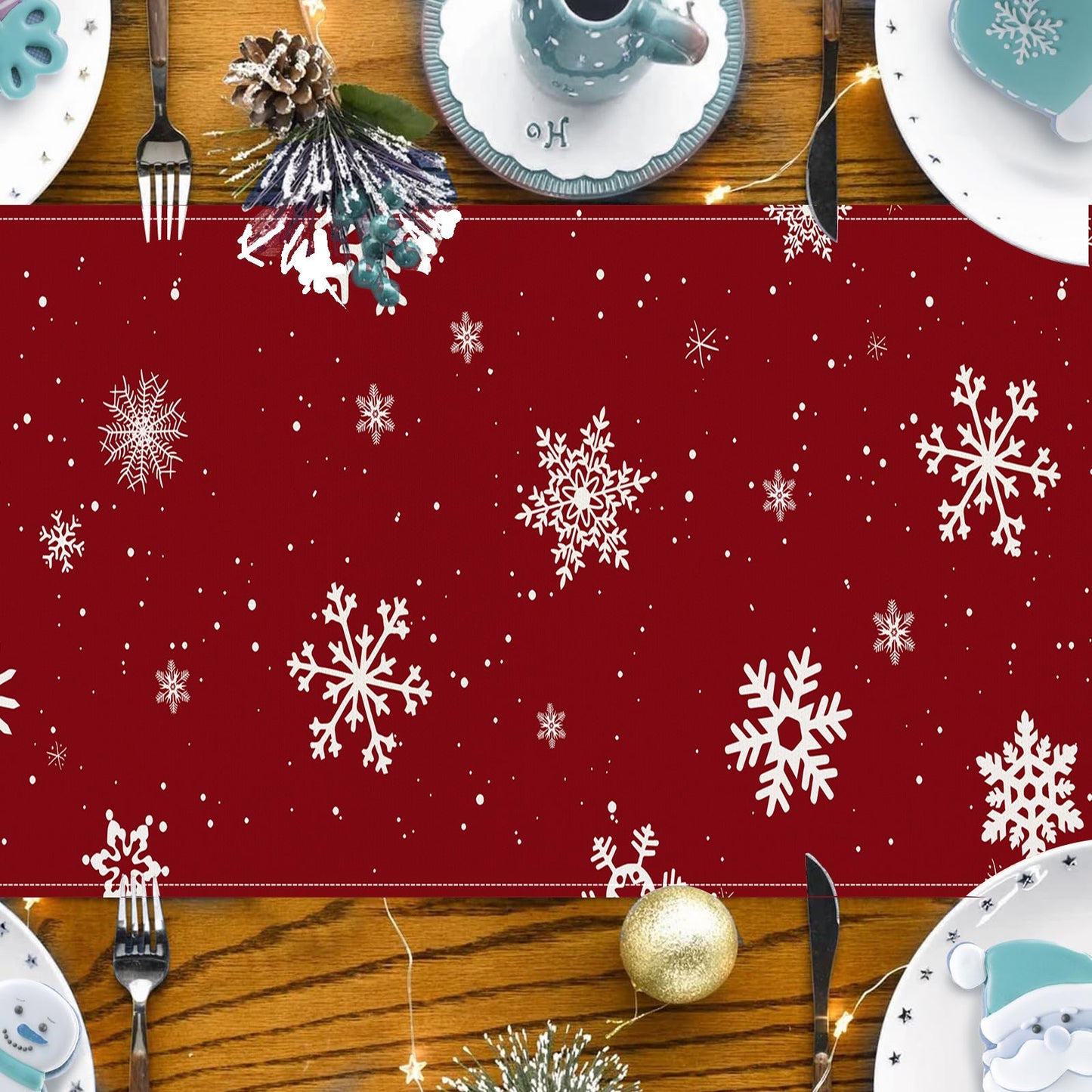 Owl Linen Table Runner for Festive Dining