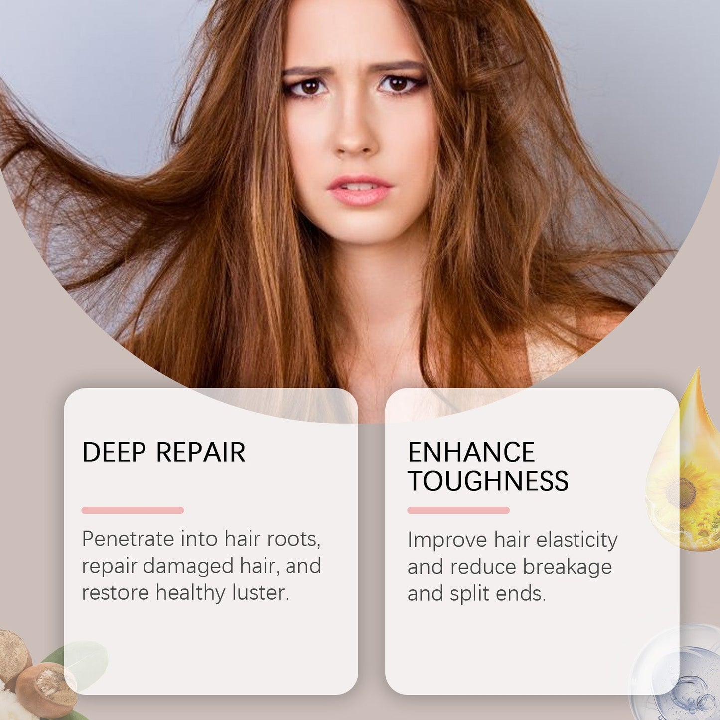 Collagen Hair Mask Restores Dry Hair, Hydrates, Smoothes And Improves Hair Quality - Korvel