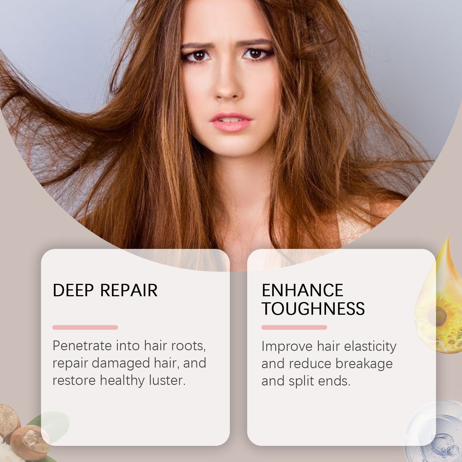Collagen Hair Mask Restores Dry Hair, Hydrates, Smoothes And Improves Hair Quality - Korvel