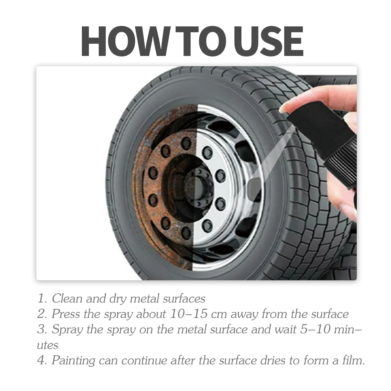 Anti-Rust Conversion Agent Spray Automobile Wheel Hub Tire Rim Door Lock Cleaning Rust Remover Lubricant - Korvel