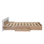 Queen Size Platform Bed with Headboard and Storage, Natural