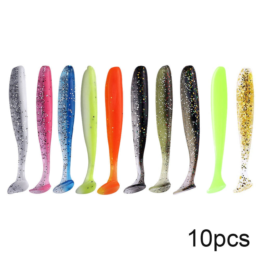 QXO 10pcs/Lot Soft Lures Silicone Bait 7cm 2g Goods For Fishing Sea Fishing Pva Swimbait Wobblers Artificial Tackle - Korvel