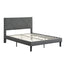 Cadre de lit plateforme rembourré queen size élégant en gris