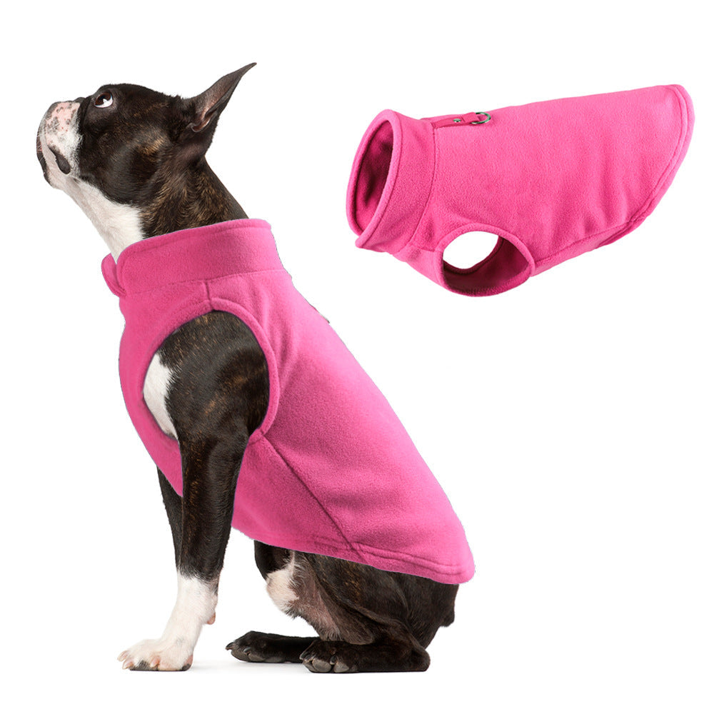 Dog clothing thickened solid color fleece pet dog supplies - Korvel