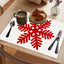 Christmas snowflake print placemat Christmas party decoration table mat living room dining table insulation mat - Korvel