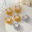 Leaf patchwork heart-shaped earrings with a niche design and titanium steel earrings - Korvel