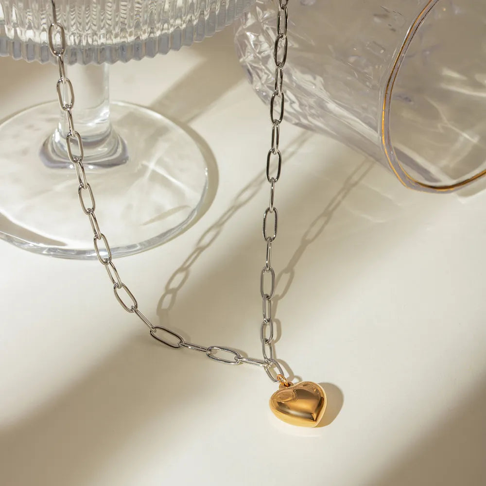 Elegant Stainless Steel Heart Pendant Necklace