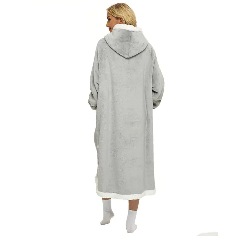 Hoodie en Flanelle Super Long pour un Confort Ultime
